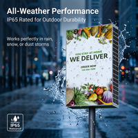 Boîte lumineuse à LED solaire publicitaire extérieure en aluminium personnalisée, haute luminosité, à défilement, étanche, éclairage vertical pour les cafés
