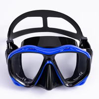 Masque de plongée avec tuba, masque de plongée en silicone, verre trempé, design à 180 degrés