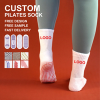 Chaussettes de yoga personnalisées de haute qualité en gros d'usine, chaussettes de sport d'intérieur antidérapantes pour le fitness et le Pilates