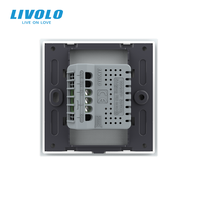 Interrupteur intelligent LIVOLO standard britannique 1 bouton, étanche IP55, panneau en verre ignifuge, pour projets hôteliers, commande en gros
