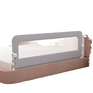 Barrière de sécurité pliable moderne pour bébé, réglable, anti-chute, avec maille respirante pour lit bébé/lit double/lit complet - Certifiée CE - Product Image 1