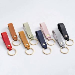 Custom Logo Promotion Fashion Business Gift Leather Key Chain Car Key Strap Waist Wallet KeyChains <b>Keyrings</b> PU Leather Keychain - Product Image 1