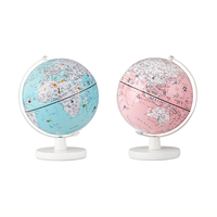 Globe terrestre avec lumière LED, couleur bleu et rose, pour enfants, jouets, cadeaux, enseignement de la géographie