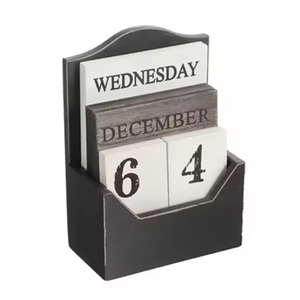 High Quality Handmade Solid Wood Vintage <b>Calendar</b> | Ready to Ship Perpetual Wooden <b>Desk</b> <b>Calendar</b> for Wholesale & Export Market - Product Image 1