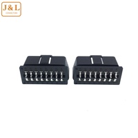 Conector OBD de 16 pines personalizado, 12V, 24V, J1962, enchufe de 90 grados, pines de ángulo recto, herramienta de diagnóstico de la OBD-II, adaptador de conector PCB macho OBD2