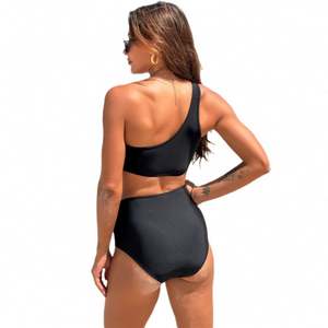 Bikini de un solo hombro Traje de baño Mujer Europa y los Estados Unidos Transfronterizo Nuevo 2024 Secado rápido Separado Sexy Bikini Mayorista - Product Image 4
