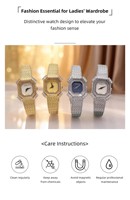 Montre pour femme de luxe avec lunette octogonale en diamant, mouvement à quartz, aiguilles simples, acier inoxydable plaqué or 18 carats, étanche, élégante