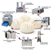 Nouvelle ligne de production de baozi entièrement automatique, en acier inoxydable, haute efficacité, grande capacité, machine à fabriquer des momo