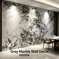 Panneau mural en marbre UV veiné or blanc, feuille PVC haute brillance, imperméable, pour tête de lit de chambre, panneau décoratif, MOQ acceptable