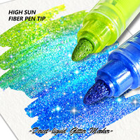 Stylos marqueurs artistiques à paillettes, 20 couleurs, encre liquide directe, effet scintillant, pour projets d'art faits main, scrapbooking, affiches, cartes