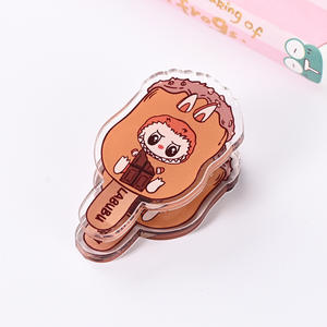 Carpeta de PP acrílica Regalos periféricos Labu personalizados Almacenamiento lindo de doble cara Clip de nota de dibujos animados Clip de libro - Product Image 5