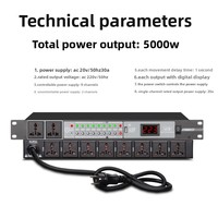 Commande de séquenceur de puissance professionnelle à 10 voies Amplificateur de haut-parleur de scène haute puissance à 8 voies Carte de synchronisation de séquence sans fil