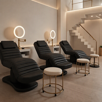 Table de beauté personnalisée MS Display marron, crème, blanc, noir pour épilation, tatouage, massage – Mobilier de salon, design intérieur pour spa et institut de beauté