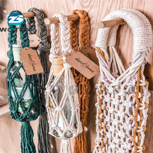 MB017 di disegno Semplice di cotone sacchetti della bottiglia di Vino per Le Donne fatti a mano corda di cotone bottiglia di acqua tote Macrame sacchetti di vino - Product Image 2