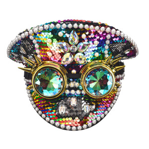 Steampunk Top Hat Rhinestone Burning Man Traje Sombrero Con Gafas Plata - Product Image 5