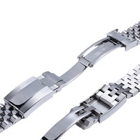 Bracelet de montre en acier inoxydable massif 904L de 20mm pour bracelet Master Wrist Watch Band Bracelet avec fermoir