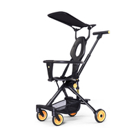 Poussette bébé pliable 4 roues de haute qualité, légère, pour voyage en avion, avec poignée réglable multi-vitesses en acier inoxydable, vente en gros