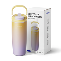 Gobelet isotherme moderne en acier inoxydable à double paroi, 920 ml (30 oz), anti-fuite, avec paille et revêtement de surface personnalisé, idéal pour les usines.