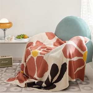 ผ้าห่มถักผ้าฝ้าย100% ลายดอกไม้สไตล์เกาหลีสำหรับตกแต่งบ้านสี<span class=keywords><strong>สด</strong></span> - Product Image 4