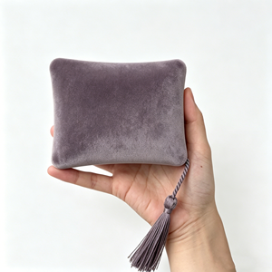 Premium Hotsale Eco-conscious Rectangle Velvet Tassel Handmade Customized Color Jewelry <b>Bag</b> Perfect for Bridal <b>Shower</b> Engagement - Product Image 3
