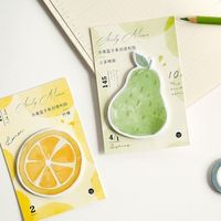 Étiquettes de papeterie auto-adhésives en forme de citron, mangue, fruits découpés à l'emporte-pièce, bloc-notes de dessin animé, notes de rappel autocollantes décoratives