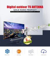 Antenne DVB-T2 extérieure numérique HDTV à gain élevé, amplificateur de signal Freeview puissant, antenne log-périodique d'origine usine