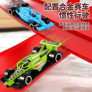 Set de Carreras de Pistas, Pista Flexible de 400 cm con 4 Autos, Juguete de Gravedad para Niños de 6 Años en Adelante - Product Image 4