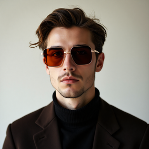 Men's Rectangle Metal Frame <b>Sunglasses</b> Mirror Lenses Full Rim Lightweight Casual Style Adult - Product Image 1