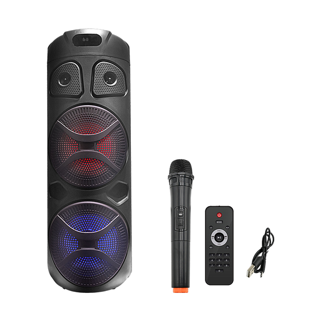 Drop Shipping Dual 8 Inch Powered Wireless Home Theater System Stage Party Karaoke Subwoofer Woofer Blue Tooth Speaker