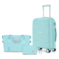 Nouvelle conception de valise rose crème tendance avec serrure TSA, trousse de voyage, logo personnalisé, ensemble de valises d'extérieur avec roulettes