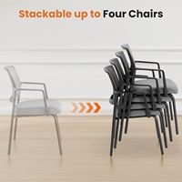 Chaises d'accueil empilables en maille avec support lombaire ergonomique, design contemporain pour hôtels et salons