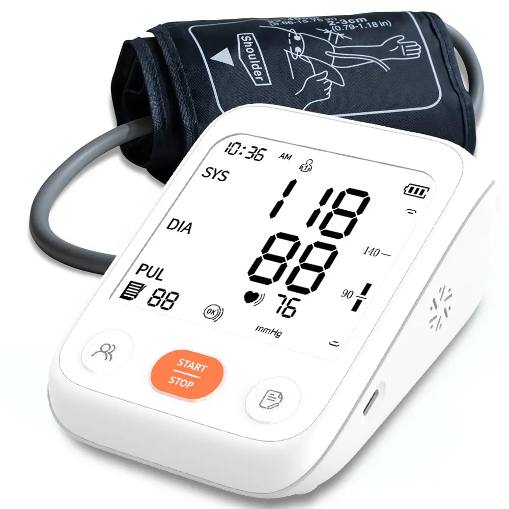 Penggunaan Di Rumah Mesin Tekanan Darah Perangkat Pemantauan Kesehatan Tensiometro Monitor Tekanan Darah Digital Lengan Atas Arm