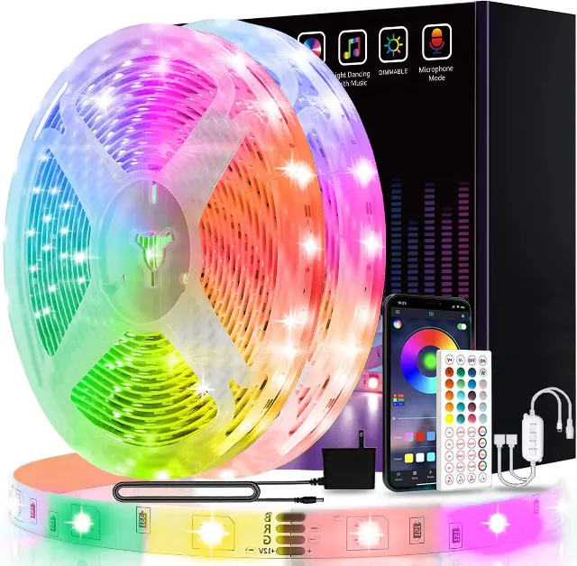 Amazon hot 5m 2835 5050 led strip lights music sync color changing 10m led strip Lights with Phone App Control and Remote