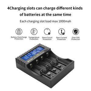 Caricabatterie <span class=keywords><strong>Elettrico</strong></span> CH4 per Batterie 18650 26650 6F22 9V AA AAA 16340 14500 Li-ion Li-Fe Ni-MH Ni-CD Pieghevole OVP DC - Product Image 4
