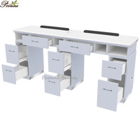 Mobilier de salon simple/double au design unique et nordique blanc et or bureau à ongles table de manucure avec accoudoir