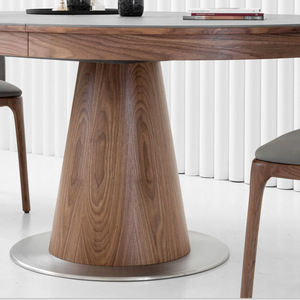 Italian Minimalist Extendable Oval Dining <b>Table</b> With Telescopic Design For Small Apartments And Home Use - Product Image 3