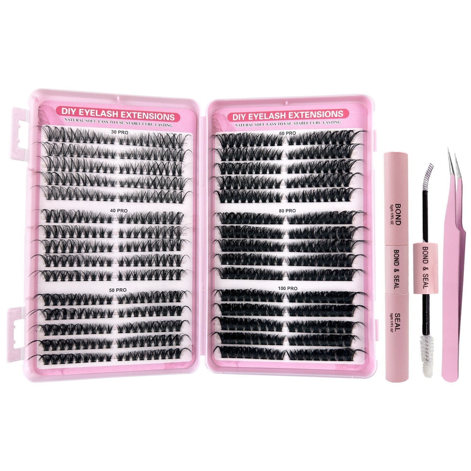 A02 Lash Book avec colle et pince à épiler (emballé avec un sac laser)