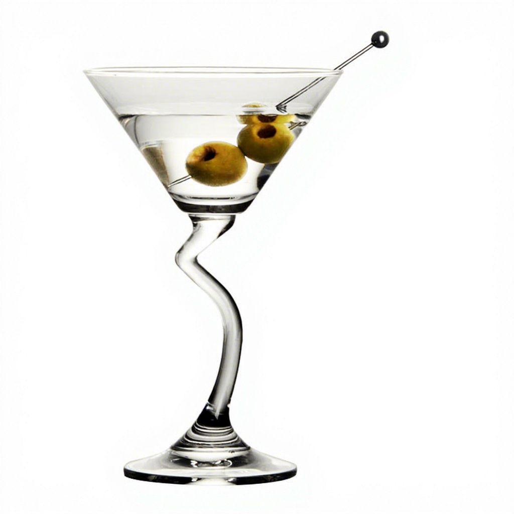 Copa de martini de 180 ml con base plegable.