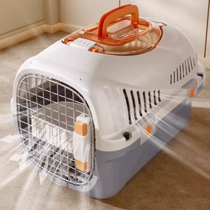 กระเป๋าเป้สะพายหลังลายแมวและลูกสุนัขแบบพกพาได้กรงพลาสติกประตูลวดที่ผ่านการรับรองจากสายการบิน - Product Image 4