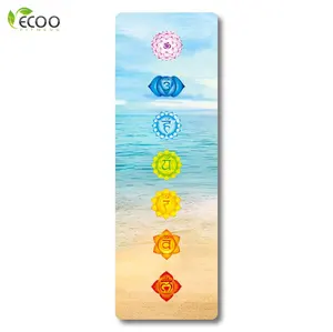 Chakra Seabeach Printed Decorative Unique Yoga Mats Anti Slip Mat Dog, Custom Pattern Yoga Mat Anti-slip Portable Suede Rug