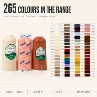 Fil à broder en nylon pour point de chaînette et broderie à la main 36S 2 plis 265 couleurs 1500m Vente en gros