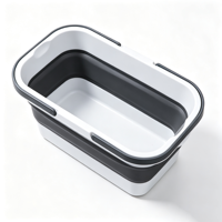 Seau à eau pliable multifonctionnel en silicone de 7 L avec poignée de transport, bac rectangulaire pliable pour le nettoyage domestique, utilisation automobile
