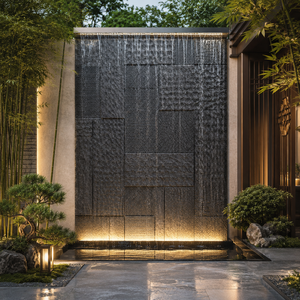 Panneau mural extérieur en pierre noire texturée, revêtement décoratif en ardoise, revêtement moderne pour jardin - Product Image 3