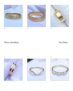 Anillos de Boda para Pareja, Juego de Tres Anillos Originales de Oro Blanco de 14k, Anillos Apilables, Anillo de Boda para Hombre, Oro Sólido Real de 14k - Product Image 6