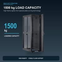 Baie de serveur robuste de 1500 kg, 19 pouces, pour centre de données, 18U à 60U, en acier laminé à froid, avec porte perforée, haute rigidité