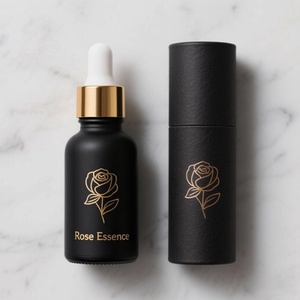 Skin Care Serum Packaging 30ml 50ml 100ml Matte Black Frosted Glass Essential Oil <b>Dropper</b> <b>Bottle</b> With Box 10ml - Product Image 1