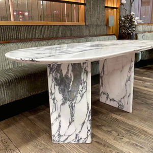 Vòng hình chữ nhật bằng đá cẩm thạch đầu tự nhiên bằng đá cẩm thạch bàn ăn 10 chỗ ngồi - Product Image 1