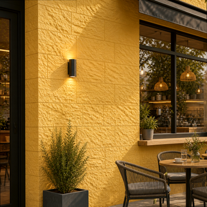 Pannello Murale WYRAX Leggero e Personalizzabile in PU Effetto Roccia Arenaria Dorata <span class=keywords><strong>Ocra</strong></span>, Dimensioni su Misura per <span class=keywords><strong>Pareti</strong></span> Decorative di Ristoranti - Product Image 2