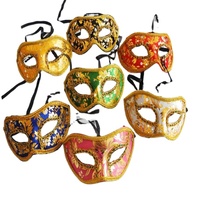 Máscara de moda para hombres, mascarilla antigua de Burnished, máscara veneciana de Mardi Gras, máscara de baile, media máscara cosplay
