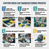 Fabricante de Guangzhou, Venta al por Mayor de Gorras de Béisbol con Bordado 3D, Gorra Trucker Personalizable de 5 Paneles con Malla para Sublimación de Logotipos